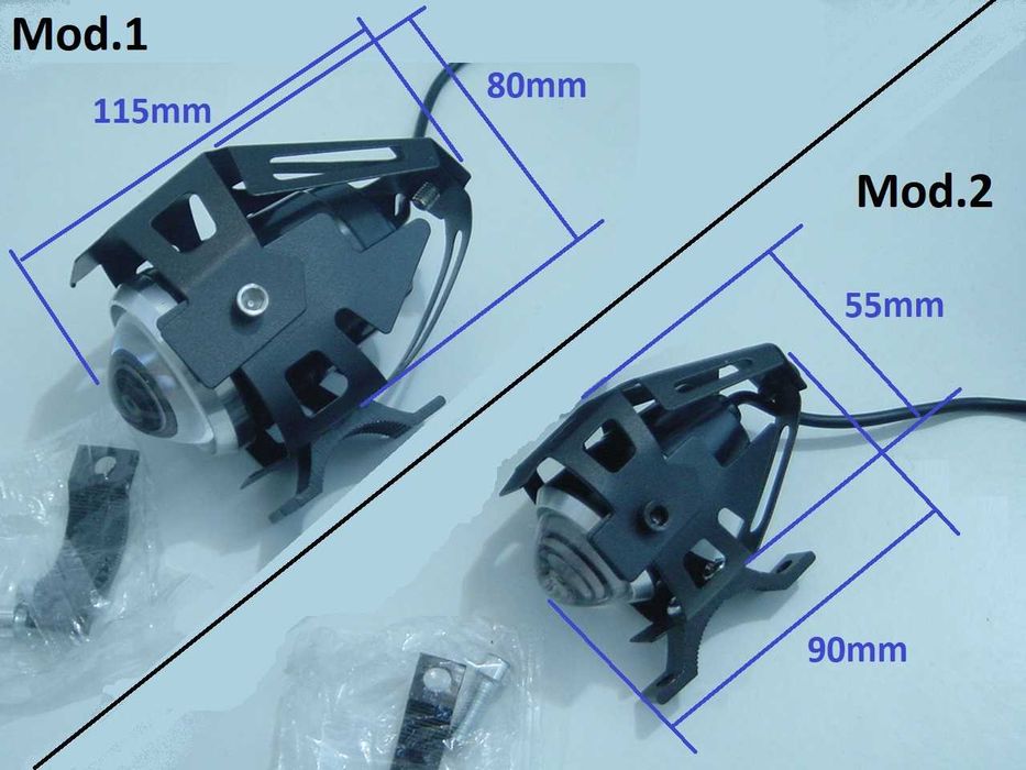 Faróis auxiliares LED com máximo, médio e strobe