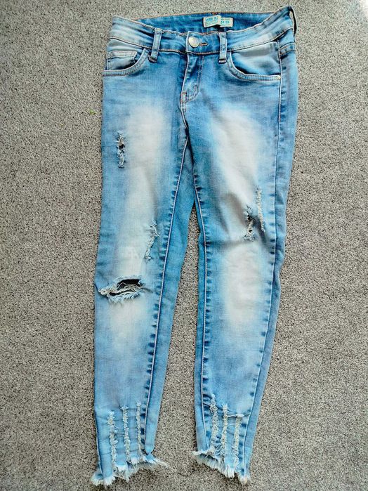 spodnie jeans jeansy Miss RJ 36 S dziury wytarcia