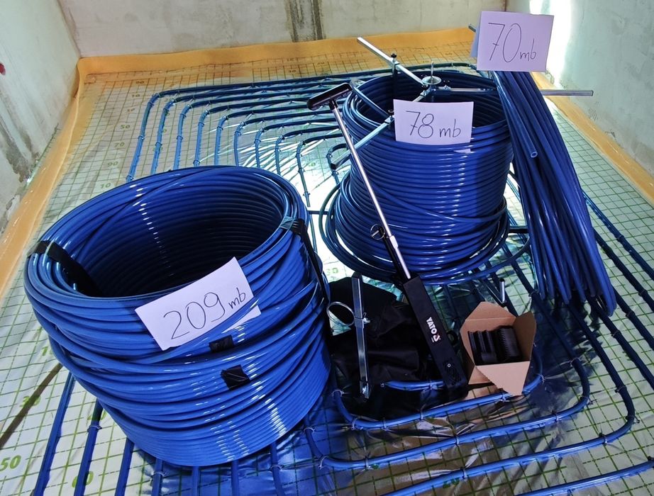 Rura do podlogówki  KanTherm Pert, rozwijak, tacker