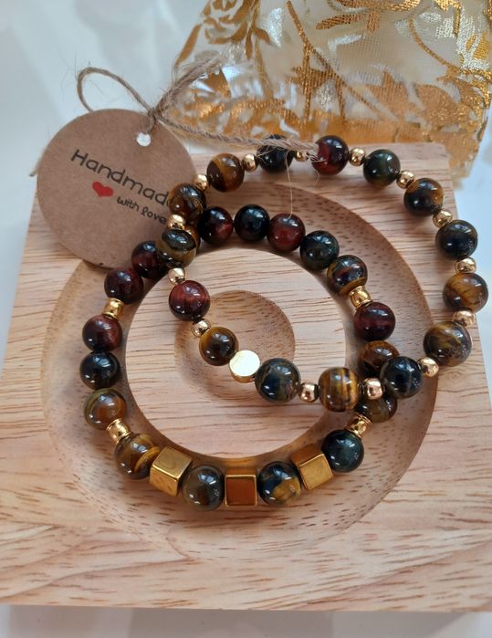 Bransoletka 2w1 z kamienia naturalnego Handmade