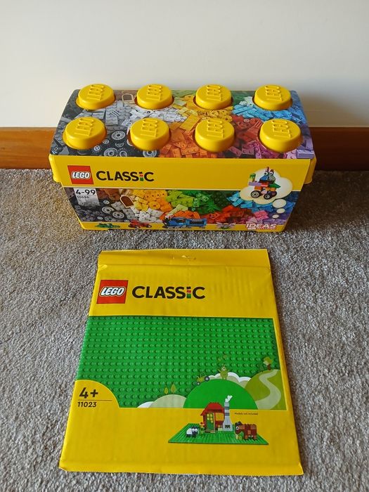 Balde LEGO Classic + Placa de Construção Verde