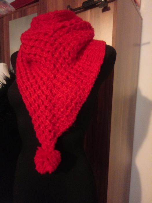 Komin szal z pomponem damski