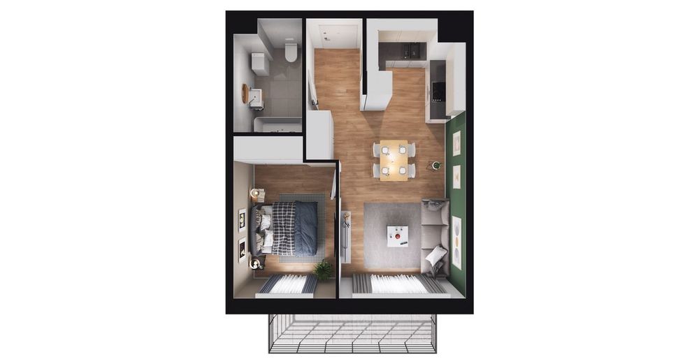 2-pokojowe mieszkanie 38m2 + balkon Bezpośrednio