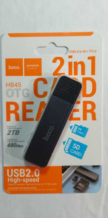 HOCO czytnik kart pamięci USB A 2.0 HB45 szary