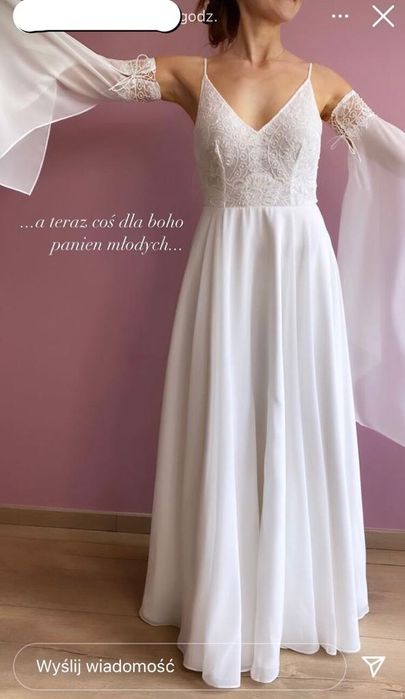 Cudowna suknia ślubna!! Styl rustykalny/Boho, lekka