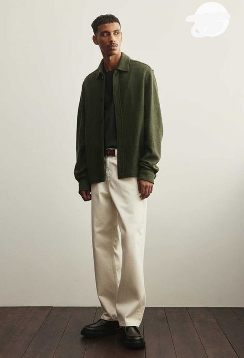 H&m овершот верхня сорочка (куртка) зі суміші вовни regular fit - M