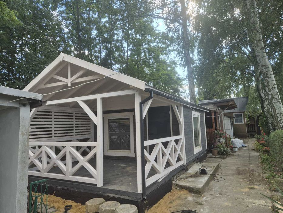 • • • • Domek letniskowy • • • • DAREK V 4x8 m z tarasem DREWNOTRIK