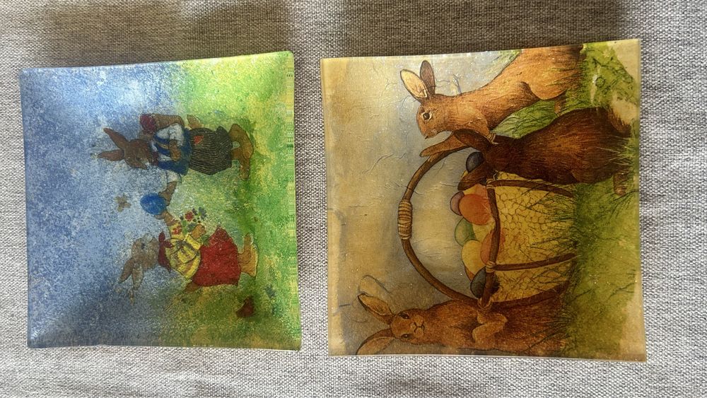 2 pratos decorativos para a páscoa