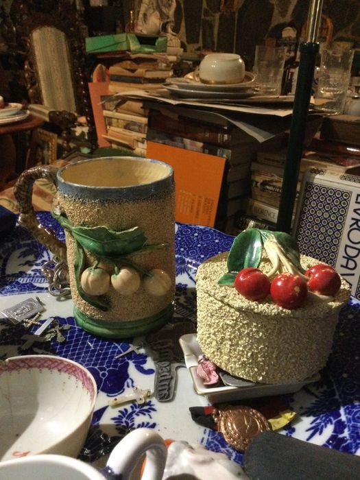 Grande Caneca Caldas da Rainha José Alves Cunha Séc XIX 12 cm Marcada