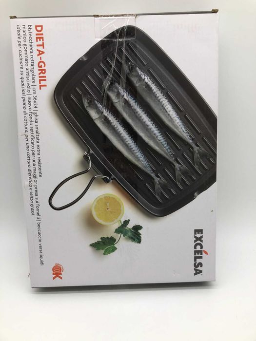 Grillowa patelnia żeliwna 36x24 cm czarna idealna do zdrowego