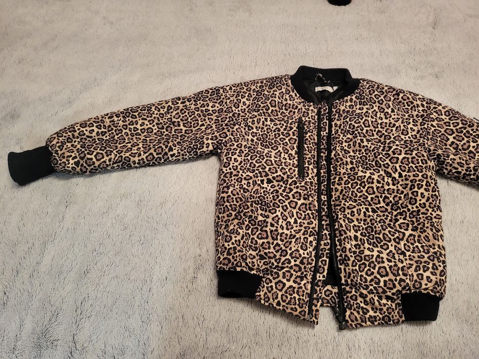 Ciepła kurtka jesienna panterka