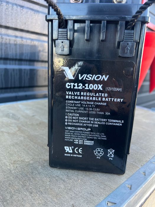Акумулятор VISION CT12-100X 12V 100Ah AGM VRLA ДБЖ UPS