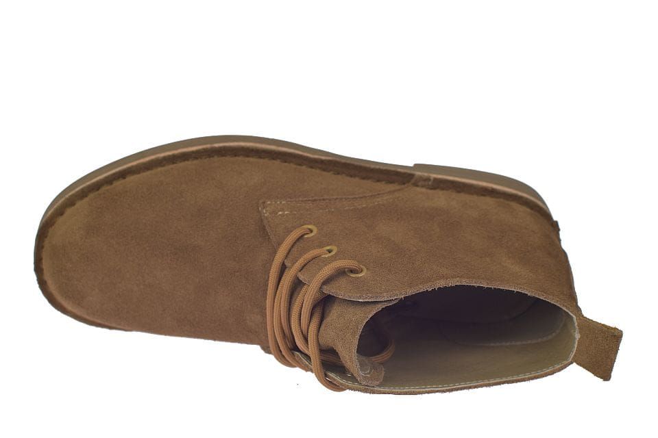 Trzewiki męskie zamszowe skórzane JK/B-4-602 camel – komfort roz. 44