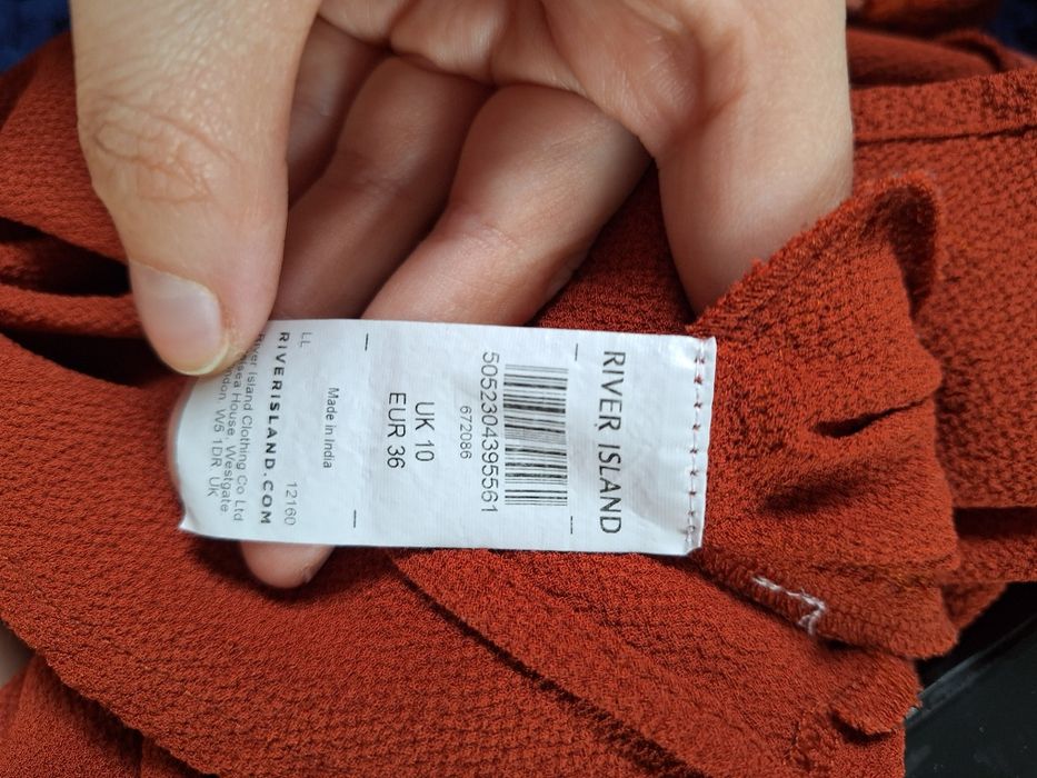 Koszula bluzka elegancka koronkowa pomarańczowa do pracy casual basic