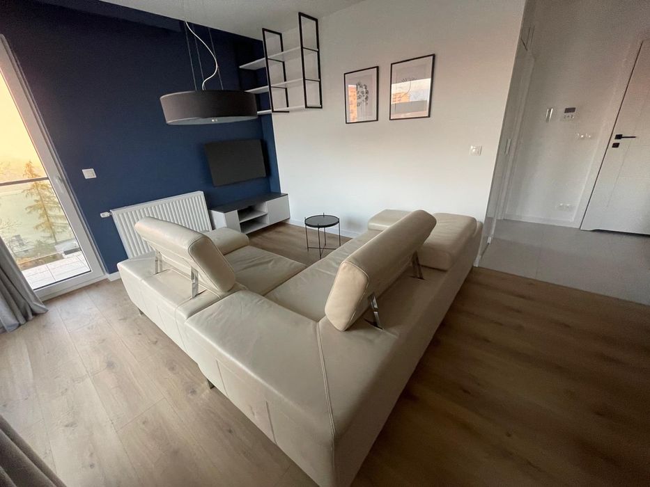 Biała sofa kanapa narożnik skóra naturalna