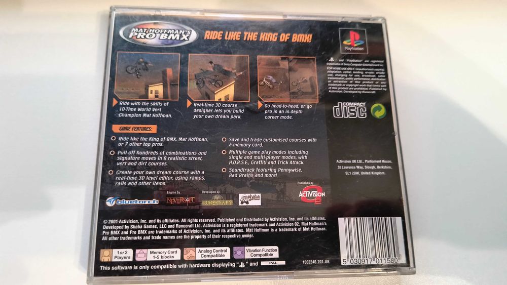 Mat Hoffman's Pro BMX PS1 PlayStation PSX