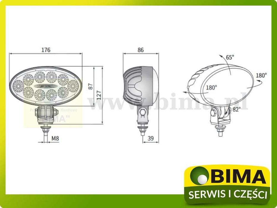 NOWOŚĆ Super mocna Lampa LED Halogen roboczy WESEM AŻ 5500 Lumenów 70W