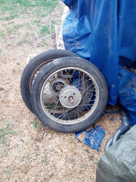 Stare koła motocyklowe 16 cali szprychowe bęben komplet 2 szt
