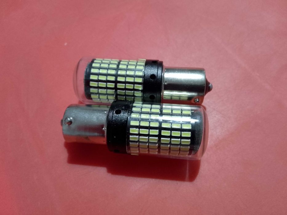 Żarówki P21W 5W 1156 BA15S LED 144 LED Biały Canbus 2 szt Mocna Wstecz