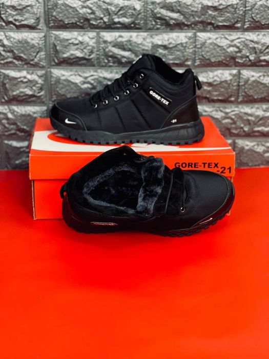 Мужские мега теплые ботинки Nike  +5° -31° черные зимние батинки найк