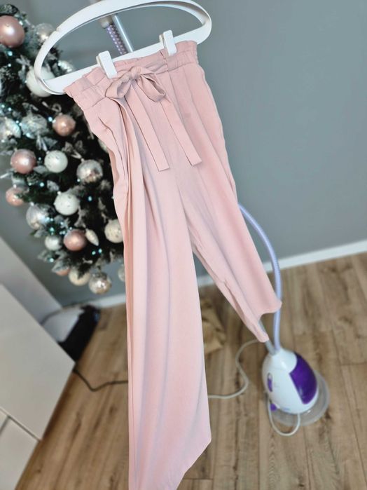Nowe spodnie damskie eleganckie Zara Basic Collection S 36 różowe