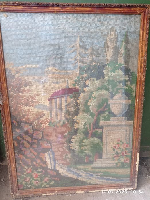 Картина крестиком большая, старая
