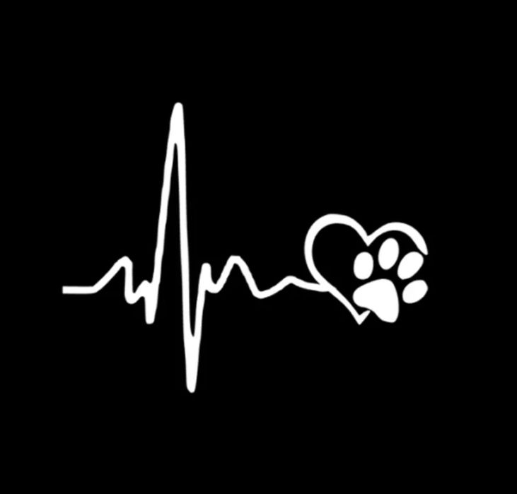 EKG ŁAPA łapka - Linia życia - 13cm x 10cm - naklejka na auto ścianę