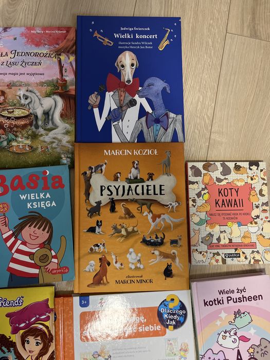 Zestaw książek basia konie koty psy