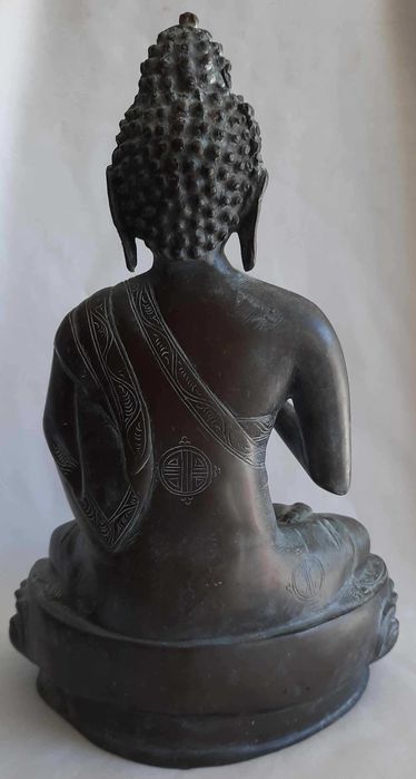 Budda Duża Stara Figura Brąz