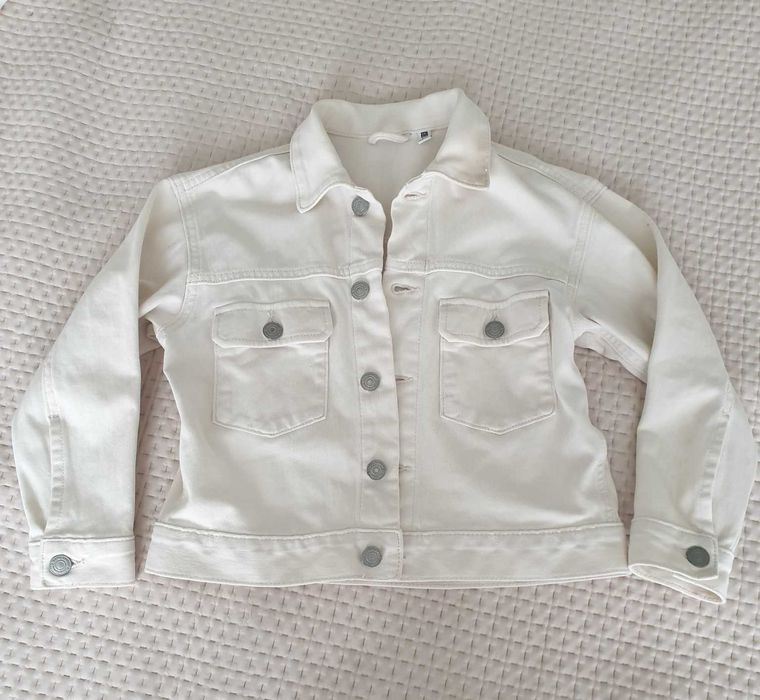 Джинсова куртка Uniqlo Kids 6-7 років 116 - 122 см молочна легка