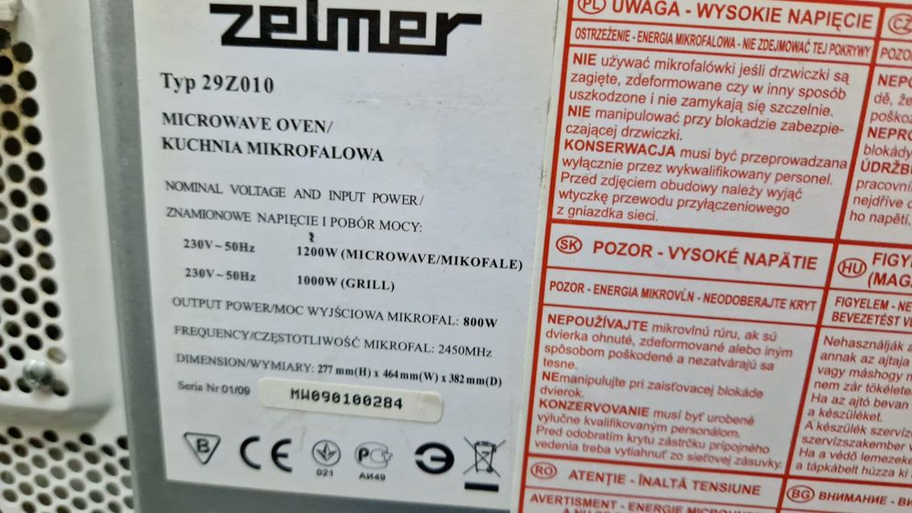 Kuchenka mikrofalowa Zelmer 29Z010 grill