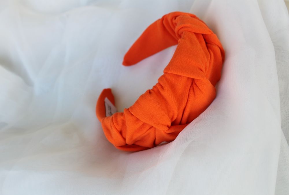 Opaska damska marszczona 5 cm miękka  bawełna Aperol