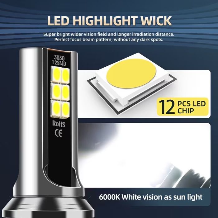 Zarówki LED 12v 24w 6000 K DRL H8 H9 H11 przeciwmgielne jazda dzienna