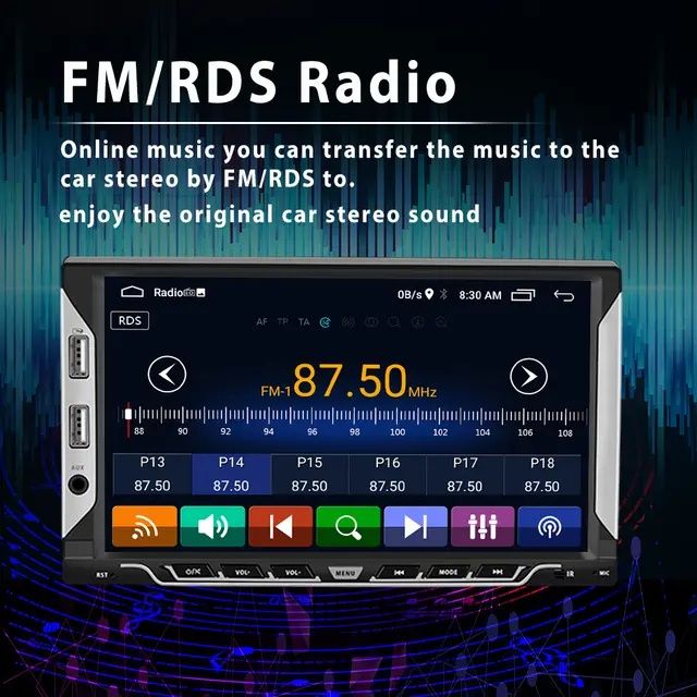 Rádio 2din android 15 32GB ROM GPS WiFi RDS 6 USB 7 polegadas NOVO