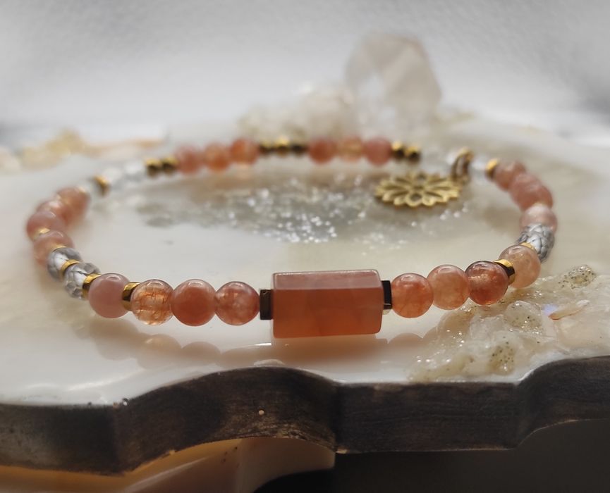 Bransoletka z kamieni naturalnych Kamień słoneczny / Kryształ górski