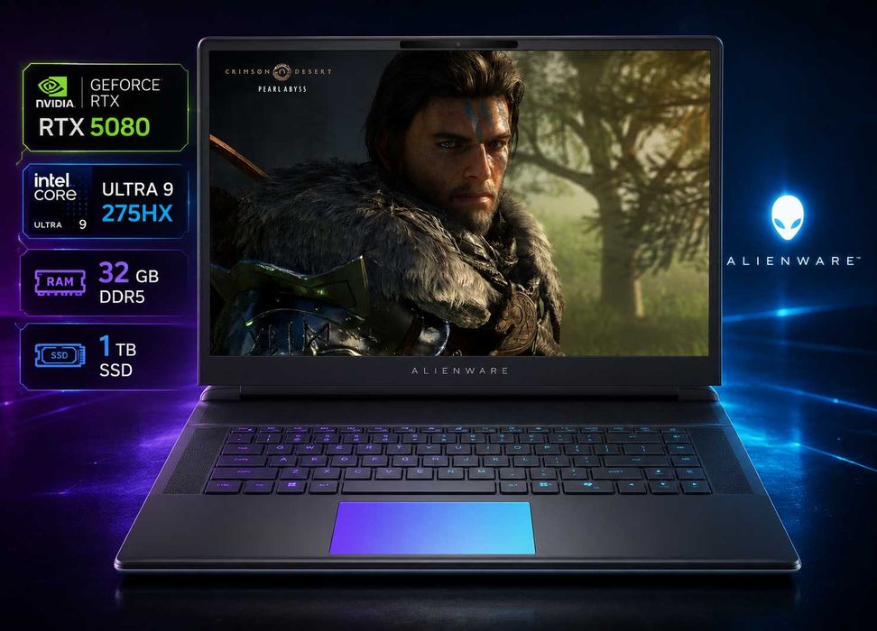 Dell Alienware 16 Area-51 Gaming / Ultra 9 275HX / RTX 5080 / 32 GB DDR5 RAM / 1 TB SSD / 16" WQXGA 240Hz / Windows 11 Pro, Ноутбук