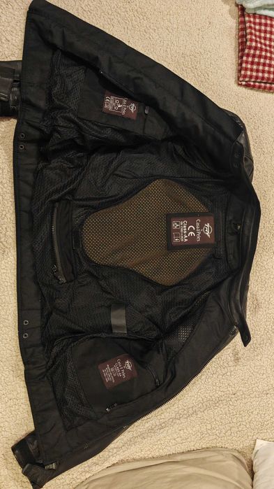 Blusão em pele motard Com proteção de armadura