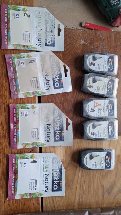 Próbki farb Dulux i śnieżka