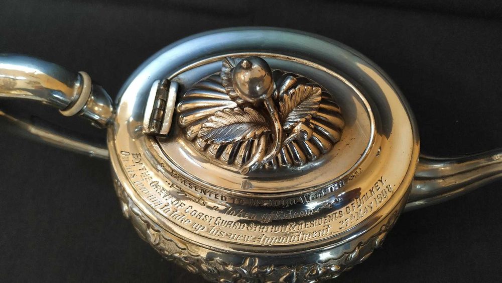 Zabytkowy Posrebrzony Czajnik BRIDDON BROS SHEFFIELD 1908r z Dedykacją