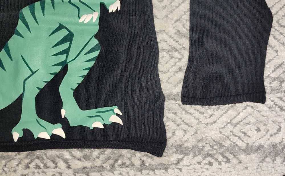 Sweter Bluza H&M r. 18-24 m-c czarny Dinozaur