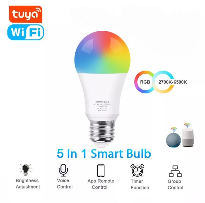 Wi-fi лампа 15w rgb , умный дом смарт лампа: 190 грн. - Освітлення ...