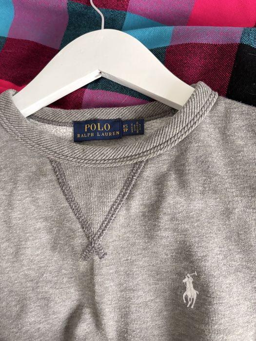 Bluza szara bawełniana polo Ralph Lauren 34 cotton długi rękaw