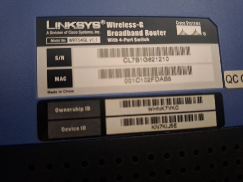Router Linksys Cisco WRT54GL vpn