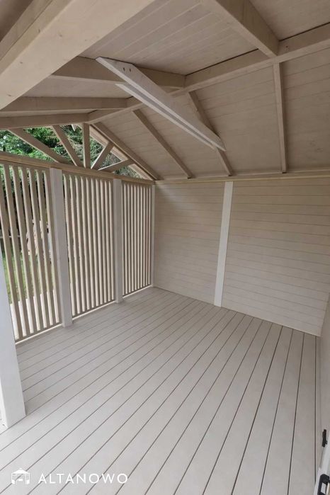 Drewniany domek letniskowy z altaną drewniany 3x6m | producent