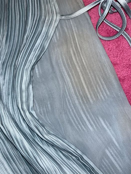 Macacão plissado azul turquesa/verde menta