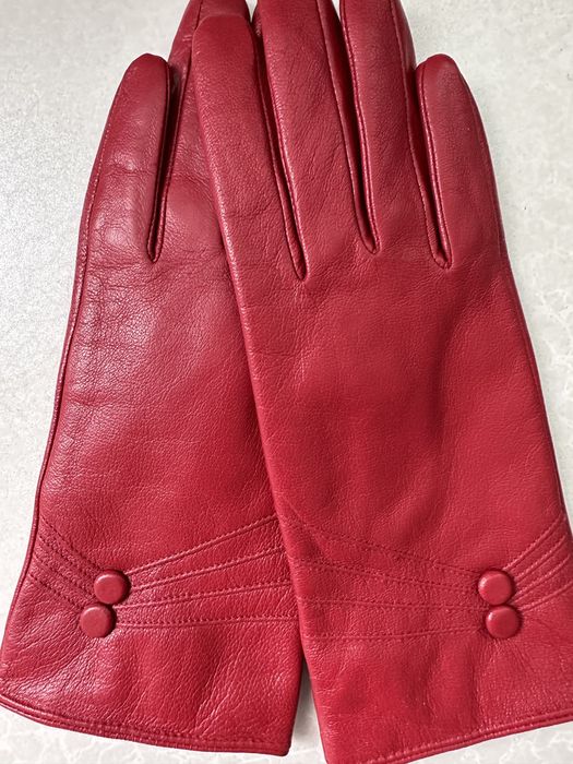 Женские кожаные перчатки осень/зима р.m