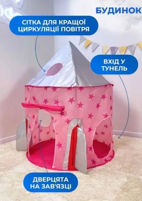Дитяча палатка вігвам ігровий будиночок намет 3в1
