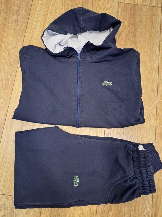 Dres chłopięcy LACOSTE granatowy, komplet bluza + spodnie, rozm. 146