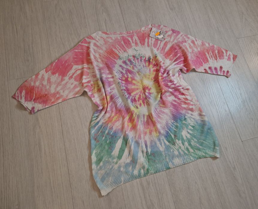 Sweter oversize kolorowy tęcza nowy S M L