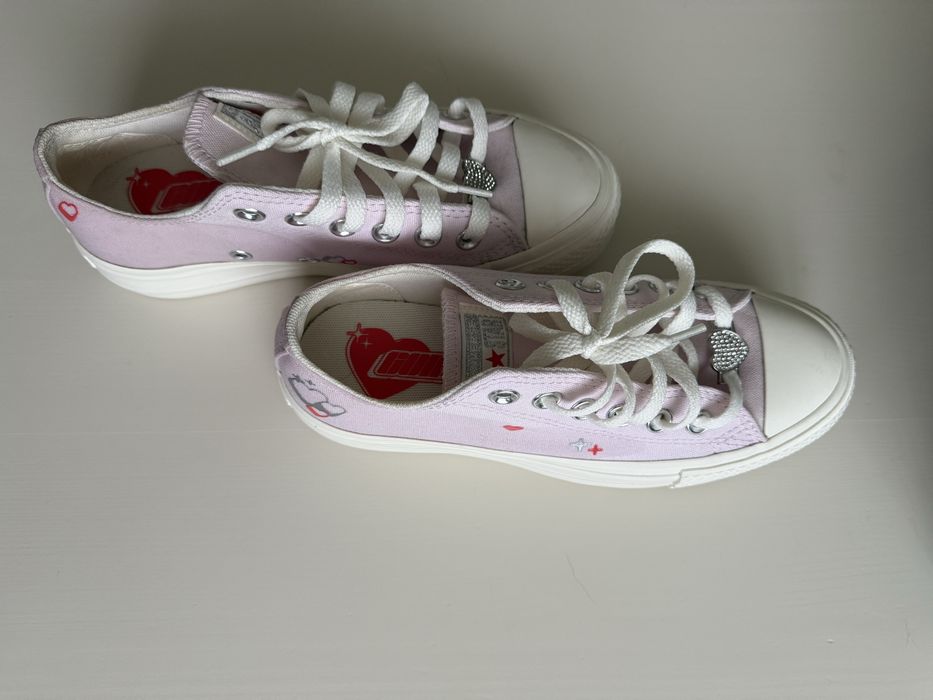Кеди Converse на платормі , колір ліловий